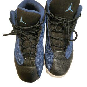 Jordan 13 Retro shoes Boy's 5.5Y Nike cool hologram blue black white sneakers